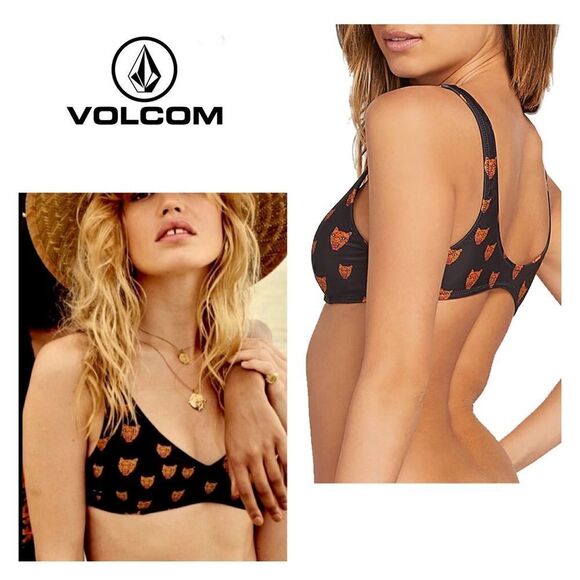 New Volcom black and orange lion bikini top. NWOT - Picture 7 of 7